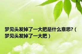 梦见头发掉了一大把是什么意思?（梦见头发掉了一大把）