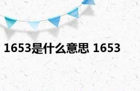 1653是什么意思 1653 