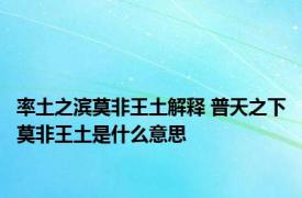 率土之滨莫非王土解释 普天之下莫非王土是什么意思