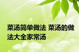 菜汤简单做法 菜汤的做法大全家常汤