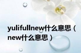 yulifullnew什么意思（new什么意思）