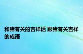 和猪有关的吉祥话 跟猪有关吉祥的成语 