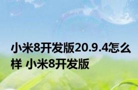 小米8开发版20.9.4怎么样 小米8开发版 