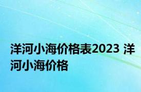 洋河小海价格表2023 洋河小海价格 