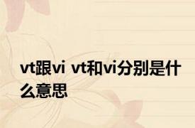 vt跟vi vt和vi分别是什么意思