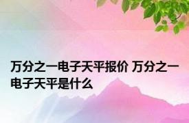 万分之一电子天平报价 万分之一电子天平是什么