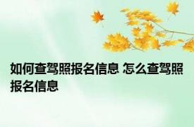 如何查驾照报名信息 怎么查驾照报名信息