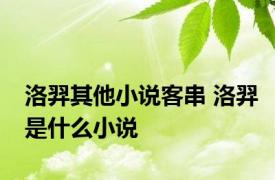 洛羿其他小说客串 洛羿是什么小说