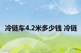 冷链车4.2米多少钱 冷链 