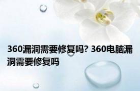 360漏洞需要修复吗? 360电脑漏洞需要修复吗