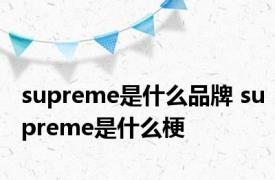 supreme是什么品牌 supreme是什么梗