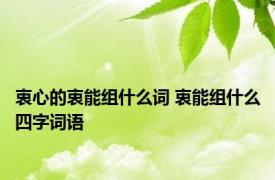 衷心的衷能组什么词 衷能组什么四字词语