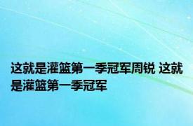 这就是灌篮第一季冠军周锐 这就是灌篮第一季冠军 