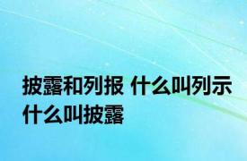 披露和列报 什么叫列示什么叫披露