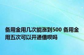 备用金用几次能涨到500 备用金用五次可以开通借呗吗