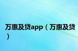 万惠及贷app（万惠及贷）