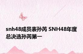 snh48成员表孙芮 SNH48年度总决选孙芮第一 