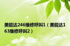 美能达246维修呼叫1（美能达163维修呼叫2）