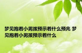 梦见抱着小男孩预示着什么预兆 梦见抱着小男孩预示着什么