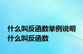 什么叫反函数举例说明 什么叫反函数