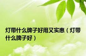 灯带什么牌子好用又实惠（灯带什么牌子好）