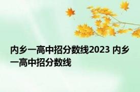 内乡一高中招分数线2023 内乡一高中招分数线 