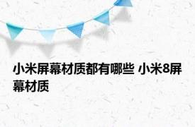 小米屏幕材质都有哪些 小米8屏幕材质 