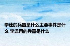 李逵的兵器是什么主要事件是什么 李逵用的兵器是什么