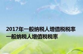 2017年一般纳税人增值税税率 一般纳税人增值税税率 