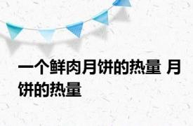 一个鲜肉月饼的热量 月饼的热量 