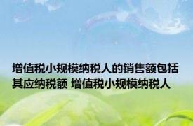 增值税小规模纳税人的销售额包括其应纳税额 增值税小规模纳税人 