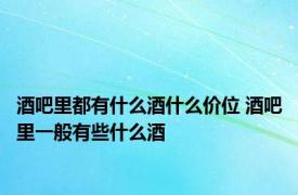 酒吧里都有什么酒什么价位 酒吧里一般有些什么酒