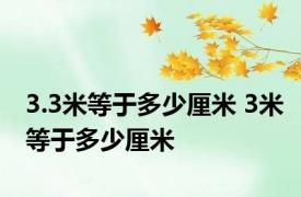 3.3米等于多少厘米 3米等于多少厘米 