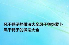 风干鸭子的做法大全风干鸭炖萝卜 风干鸭子的做法大全 