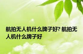 航拍无人机什么牌子好? 航拍无人机什么牌子好 