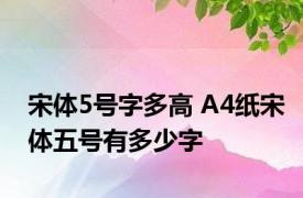 宋体5号字多高 A4纸宋体五号有多少字