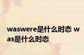 waswere是什么时态 was是什么时态