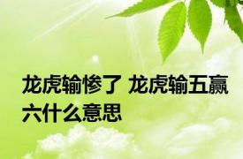 龙虎输惨了 龙虎输五赢六什么意思 