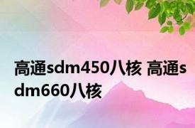 高通sdm450八核 高通sdm660八核 