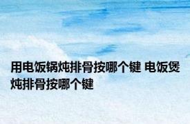 用电饭锅炖排骨按哪个键 电饭煲炖排骨按哪个键 