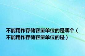 不能用作存储容量单位的是哪个（不能用作存储容量单位的是）