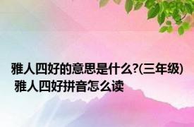 雅人四好的意思是什么?(三年级) 雅人四好拼音怎么读 