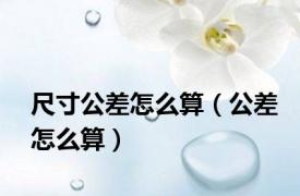 尺寸公差怎么算（公差怎么算）