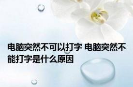 电脑突然不可以打字 电脑突然不能打字是什么原因