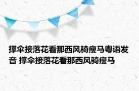 撑伞接落花看那西风骑瘦马粤语发音 撑伞接落花看那西风骑瘦马 