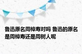 鲁迅原名周樟寿对吗 鲁迅的原名是周樟寿还是周树人呢