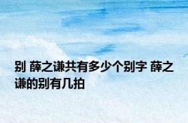 别 薛之谦共有多少个别字 薛之谦的别有几拍