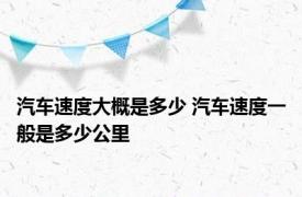 汽车速度大概是多少 汽车速度一般是多少公里