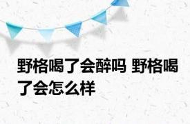 野格喝了会醉吗 野格喝了会怎么样 