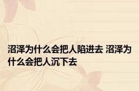 沼泽为什么会把人陷进去 沼泽为什么会把人沉下去